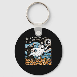 Van Ghost Art Teacher Halloween 2 Keychain