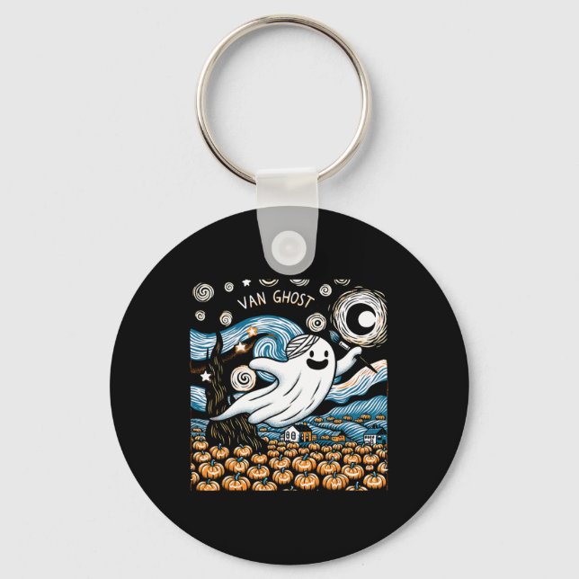 Van Ghost Art Teacher Halloween 2  Keychain (Front)