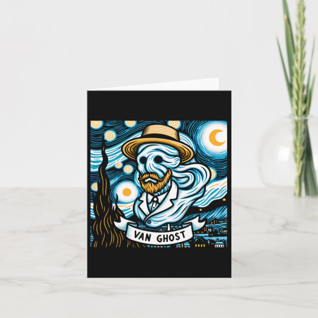 Van Ghost Art Teacher Halloween  Card (Front)