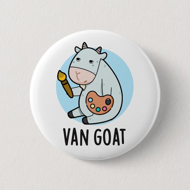 Van Goat Funny Artist Pun  2 Inch Round Button (Front)