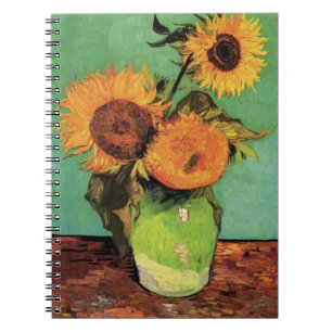 Van Gogh 3 Sunflowers in a Vase Vintage Fine Art Notebook