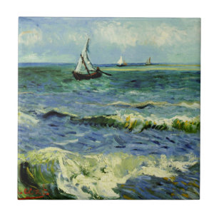 Van Gogh - A Fishing Boat at Sea Tile