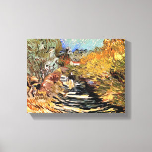 Van Gogh - A Road In Saint-Remy With Female Figure Canvas Print