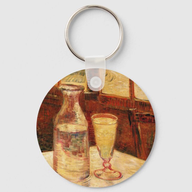 Van Gogh Absinthe Vintage Impressionism Still Life Keychain (Front)