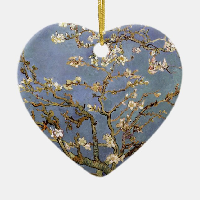 Van Gogh Almond Blossom Ceramic Ornament (Front)