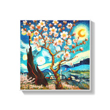 Van Gogh  Almond Blossom Landscape  Moon 