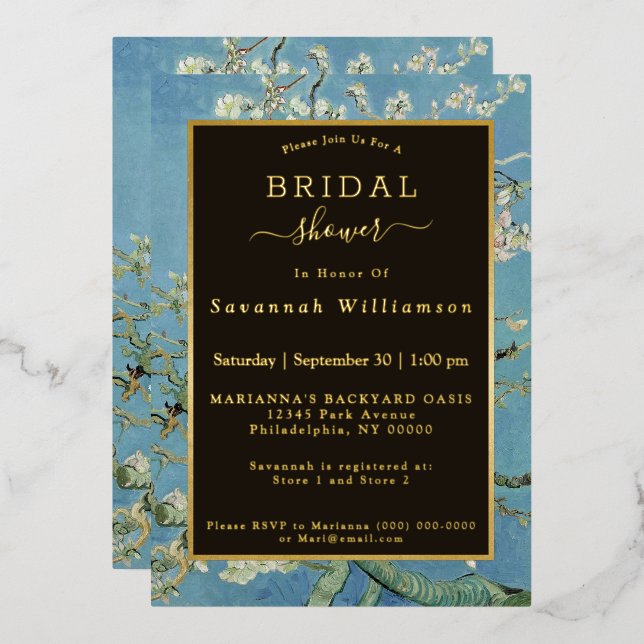Van Gogh Almond Blossom Painting Bridal Shower (Front/Back)