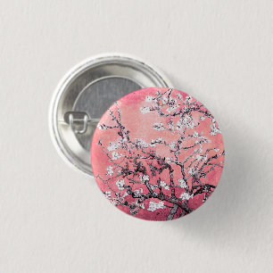Van Gogh Almond Blossom peach pink 1 Inch Round Button