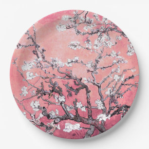 Van Gogh Almond Blossom peach pink Paper Plate