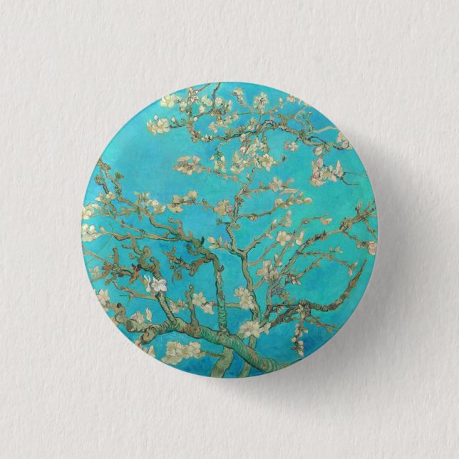 Van Gogh Almond Blossoms 1 Inch Round Button (Front)