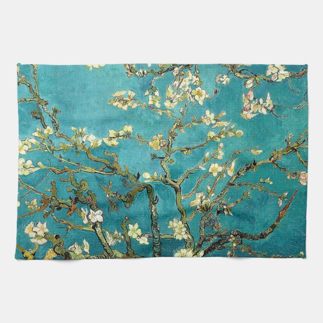 Van Gogh Almond Blossoms Classic Impressionism Kitchen Towel (Horizontal)