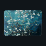 Van Gogh Almond Blossoms : Dark Teal Bath Mat<br><div class="desc">Artist: Vincent Van Gogh
Title: Almond Blossoms
Altered by 2sweet4wordsDesigns/ PureVintage Love

Vincent Van Gogh,  Van Gogh,  Almond Blossoms,  teal,  dark teal,  flowers,  floral,  pretty,  beautiful,  purevintagelove</div>