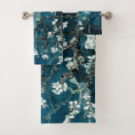 Van Gogh Almond Blossoms : Dark Teal Bath Towel Set<br><div class="desc">Artist: Vincent Van Gogh
Title: Almond Blossoms
Altered by 2sweet4wordsDesigns/ PureVintage Love</div>