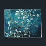 Van Gogh Almond Blossoms Dark Teal Doormat<br><div class="desc">Artist: Vincent Van Gogh
 Title: Almond Blossoms
 altered colour</div>