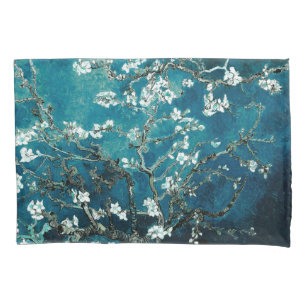 Van Gogh Almond Blossoms : Dark Teal Pillowcase