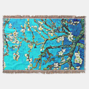 Van Gogh - Almond Blossoms, famous painting, Throw Blanket