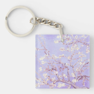 Van Gogh Almond Blossoms Lavender Keychain