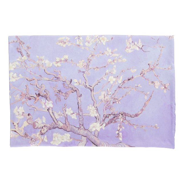 Van Gogh Almond Blossoms Lavender Pillowcase (Front)