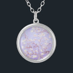 Van Gogh Almond Blossoms Lavender Silver Plated Necklace<br><div class="desc">Lavender Almond Blossoms by Vincent Van Gogh colour alteration copyright 2sweet4wordsDesigns/ PureVintage Love Lavender Almond Blossoms for an artistic touch to Personal Style, Wedding Party, Baby Shower, Office gifts or Spring Party: Celebrate your special occasions with the enchanting beauty of Vincent Van Gogh's Almond Blossoms. Our Lavender Almond Blossoms Gifts...</div>