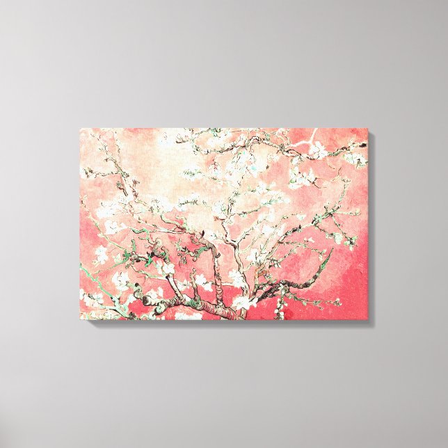 Van Gogh Almond Blossoms peach Canvas Print (Front)