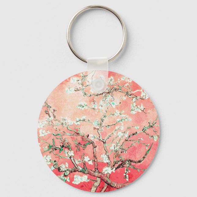 Van Gogh Almond Blossoms Peach Keychain (Front)