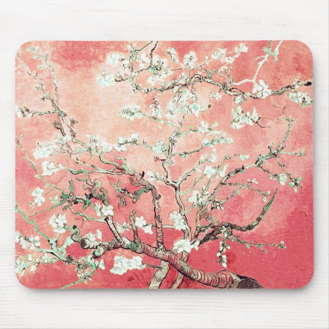 Van Gogh Almond Blossoms Peach Mouse Pad (Front)