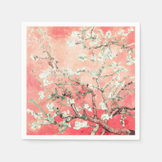 Van Gogh Almond Blossoms Peach Napkin