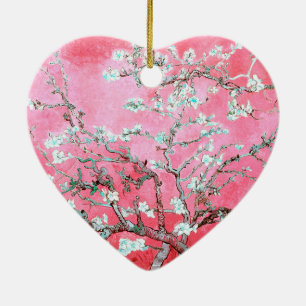Van Gogh Almond Blossoms Pink Blue Ceramic Ornament
