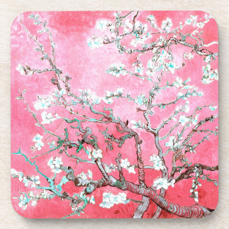 Van Gogh Almond Blossoms Pink Blue Coaster