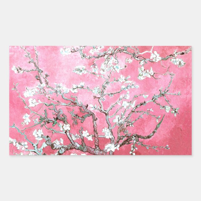 Van Gogh Almond Blossoms Pink Blue Sticker (Front)