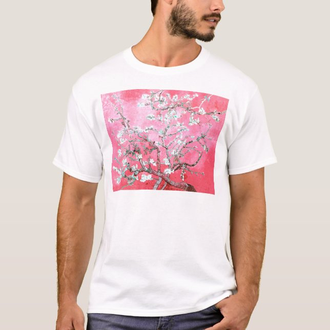Van Gogh Almond Blossoms Pink Blue T-Shirt (Front)