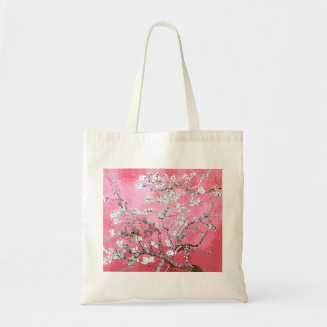Van Gogh Almond Blossoms Pink Blue Tote Bag (Front)
