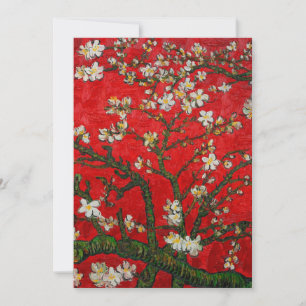 Van Gogh Almond Blossoms Red Announcement