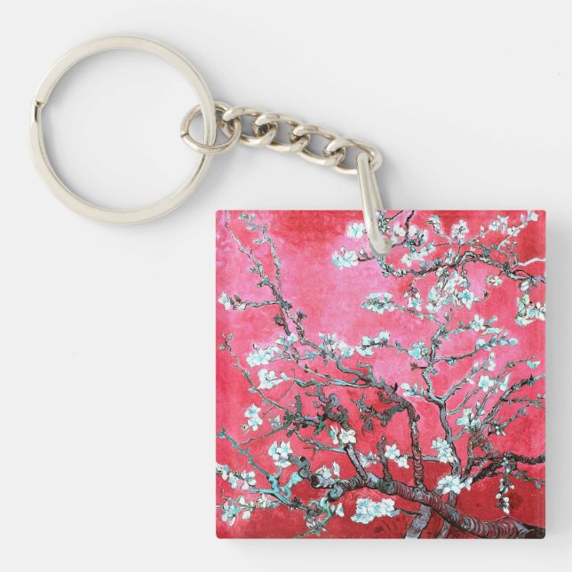 Van Gogh Almond Blossoms Red blue  Keychain (Front)