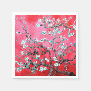Van Gogh Almond Blossoms Red blue Napkin
