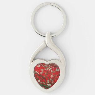 Van Gogh Almond Blossoms Red Keychain