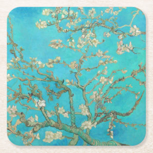 Van Gogh Almond Blossoms Square Paper Coaster