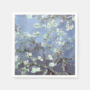 Van Gogh Almond Blossoms Steel Blue Napkin