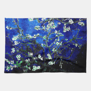 Van Gogh Almond Blossoms vibrant blue Kitchen Towel