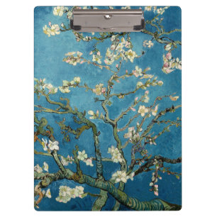 Van Gogh Almond Blossoms Vintage Floral Blue Clipboard