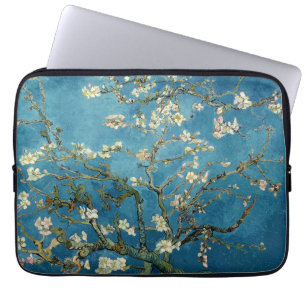 Van Gogh Almond Blossoms Vintage Floral Blue Laptop Sleeve