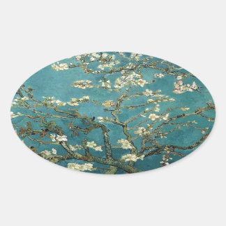 Van Gogh Almond Branches In Bloom Oval Sticker