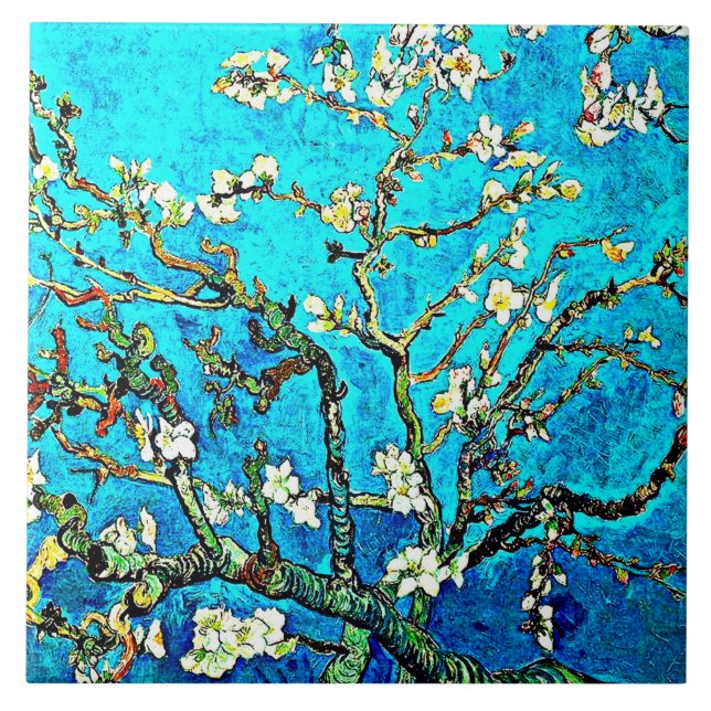 Van Gogh - Almond Branches  Tile (Front)
