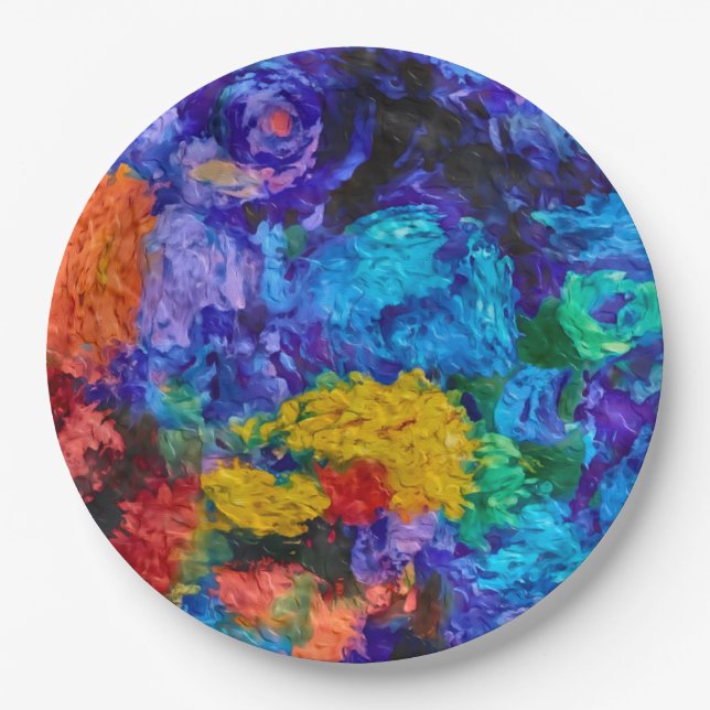 Van Gogh and Monet Inspired Paper Plates (Front)