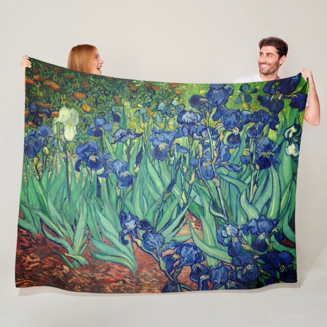 Van Gogh Art Irises Fleece Blanket (In Situ)