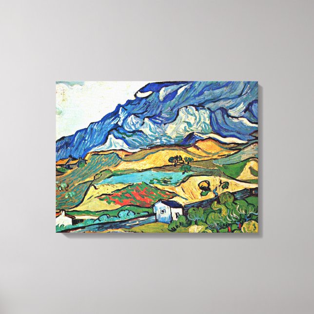 Van Gogh art - Les Alpilles Mountain Landscape Canvas Print (Front)