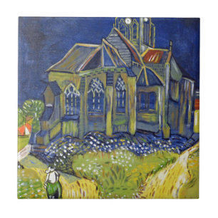 Van Gogh art reproduction,  The Church at Auvers Tile
