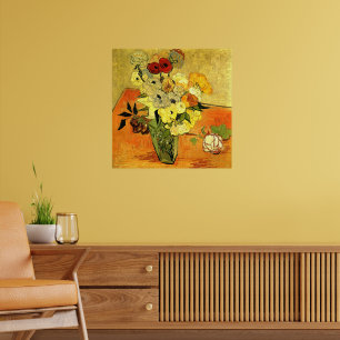 Van Gogh artwork, Japanese Vase with Roses, Poster