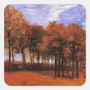 Van Gogh - Autumn Landscape Square Sticker