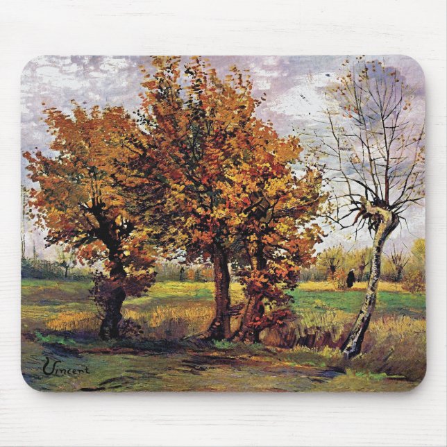 Van Gogh - Autumn Landscape With Four Trees Mouse Pad (Front)